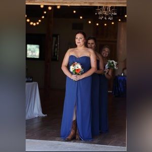 Navy Blue Dessy Group Bridesmaids Dress